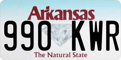 AR license plate 990KWR