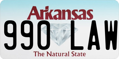 AR license plate 990LAW