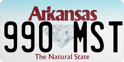 AR license plate 990MST