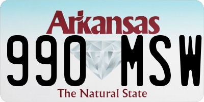 AR license plate 990MSW