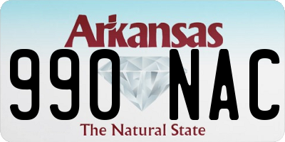 AR license plate 990NAC