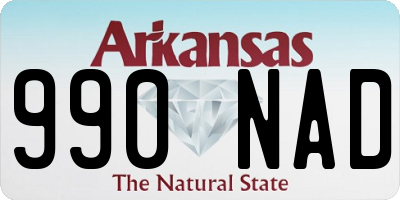 AR license plate 990NAD