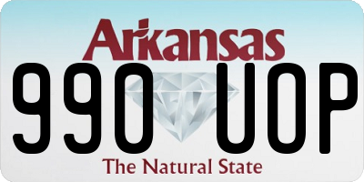AR license plate 990UOP