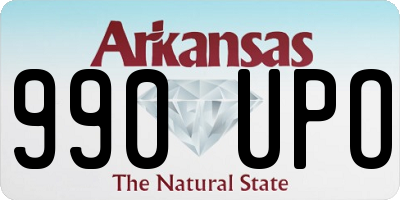 AR license plate 990UPO