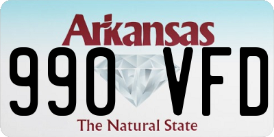 AR license plate 990VFD