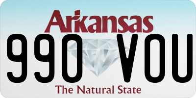 AR license plate 990VOU