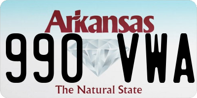 AR license plate 990VWA