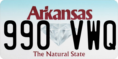 AR license plate 990VWQ