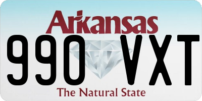 AR license plate 990VXT