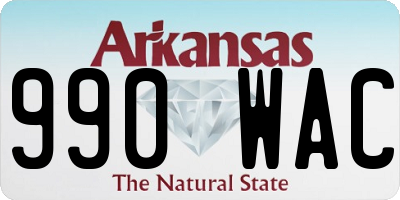 AR license plate 990WAC