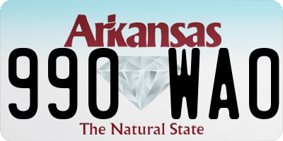 AR license plate 990WAO
