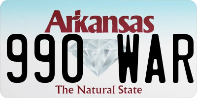 AR license plate 990WAR