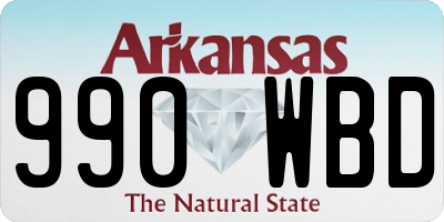 AR license plate 990WBD