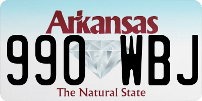 AR license plate 990WBJ