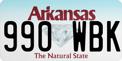 AR license plate 990WBK
