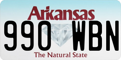 AR license plate 990WBN