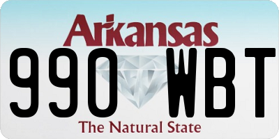 AR license plate 990WBT