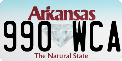 AR license plate 990WCA