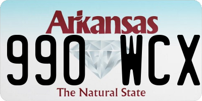AR license plate 990WCX
