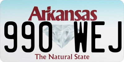 AR license plate 990WEJ