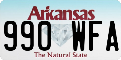 AR license plate 990WFA