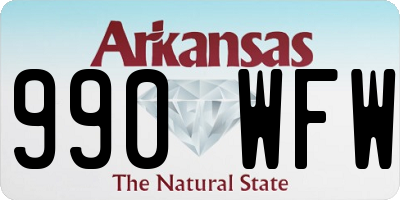 AR license plate 990WFW
