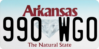 AR license plate 990WGO
