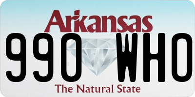 AR license plate 990WHO