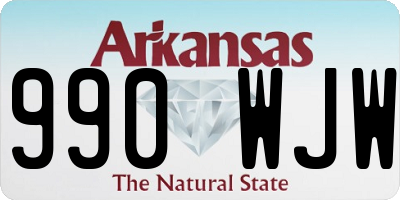 AR license plate 990WJW