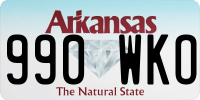 AR license plate 990WKO