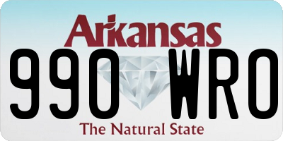 AR license plate 990WRO