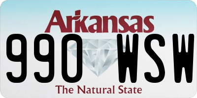AR license plate 990WSW