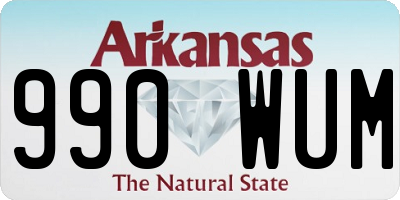 AR license plate 990WUM