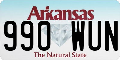 AR license plate 990WUN