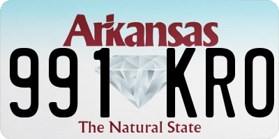 AR license plate 991KRO