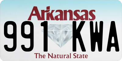 AR license plate 991KWA