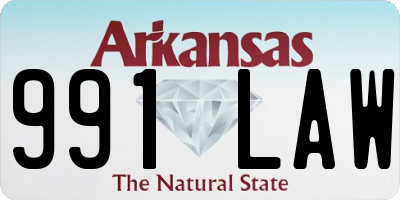AR license plate 991LAW