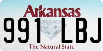 AR license plate 991LBJ