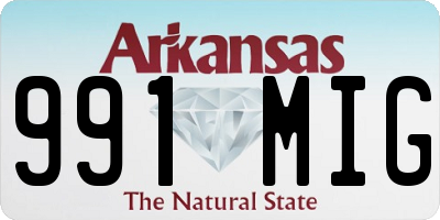 AR license plate 991MIG