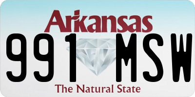 AR license plate 991MSW