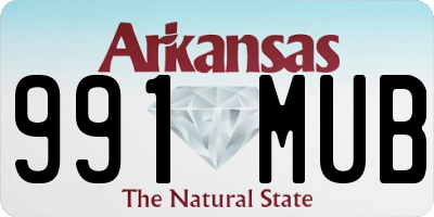 AR license plate 991MUB