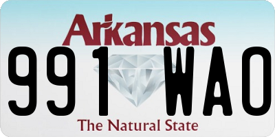 AR license plate 991WAO