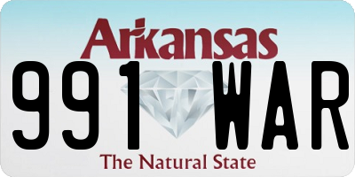 AR license plate 991WAR