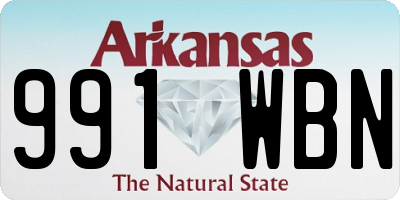 AR license plate 991WBN
