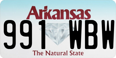 AR license plate 991WBW