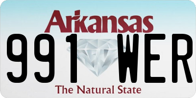 AR license plate 991WER