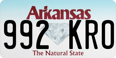 AR license plate 992KRO
