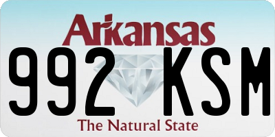 AR license plate 992KSM