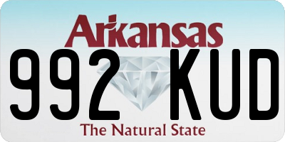 AR license plate 992KUD