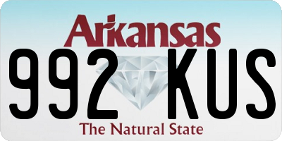 AR license plate 992KUS